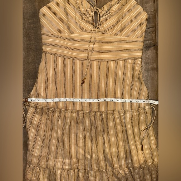 Elegant Tan Striped Maxi Dress - Picture 6 of 12